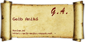 Gelb Anikó névjegykártya